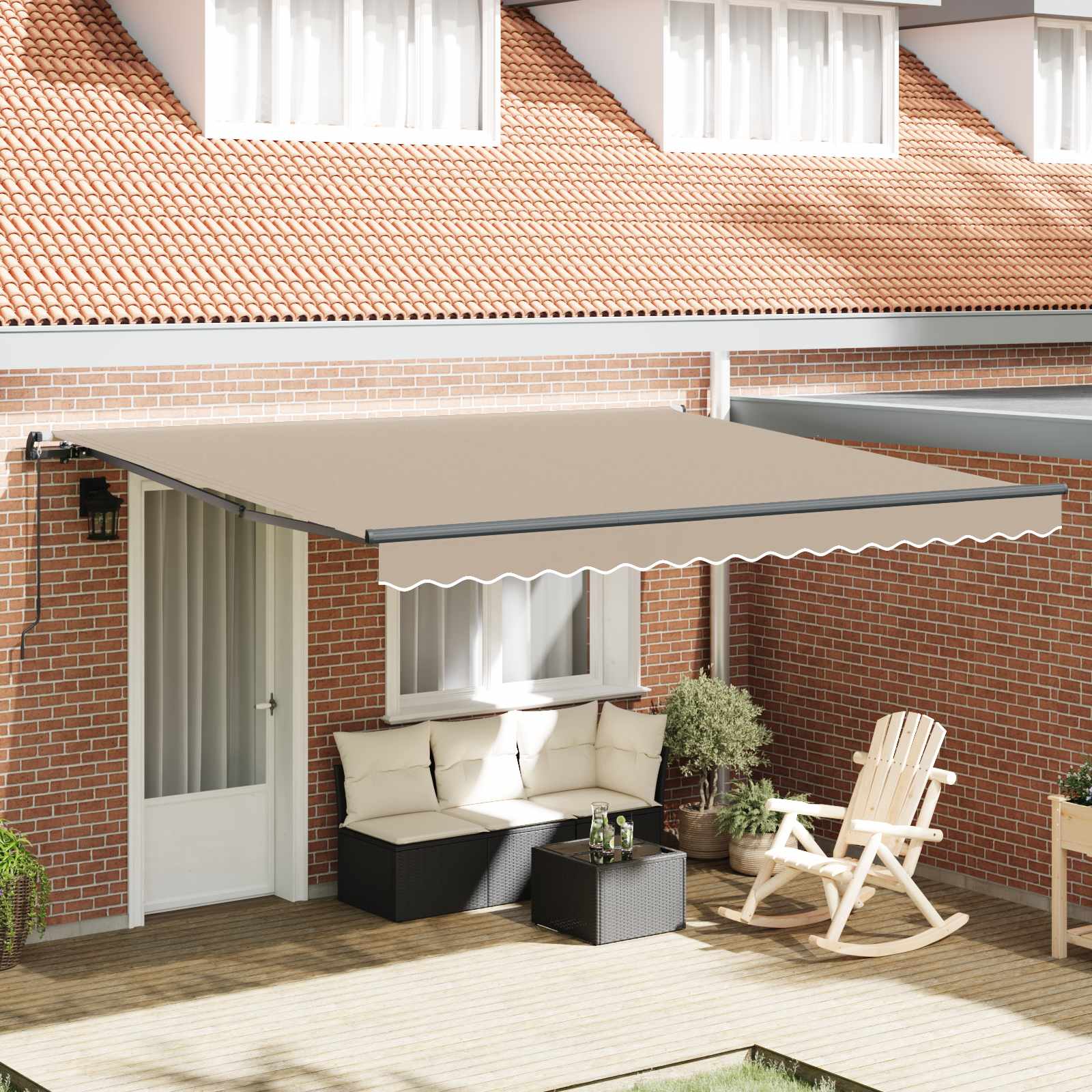 Tenda retrattile Beige 400 × 300 cm Poliestere e Alluminio | homemem39