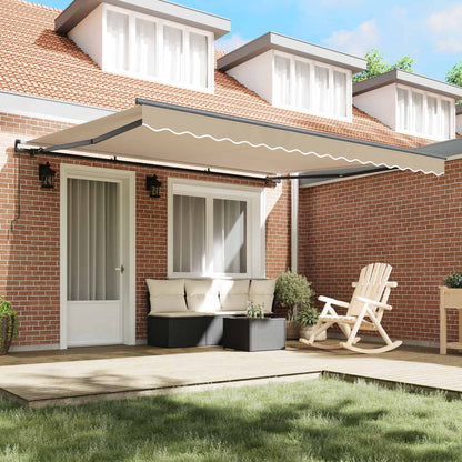 Tenda retrattile Beige 400 × 300 cm Poliestere e Alluminio | homemem39