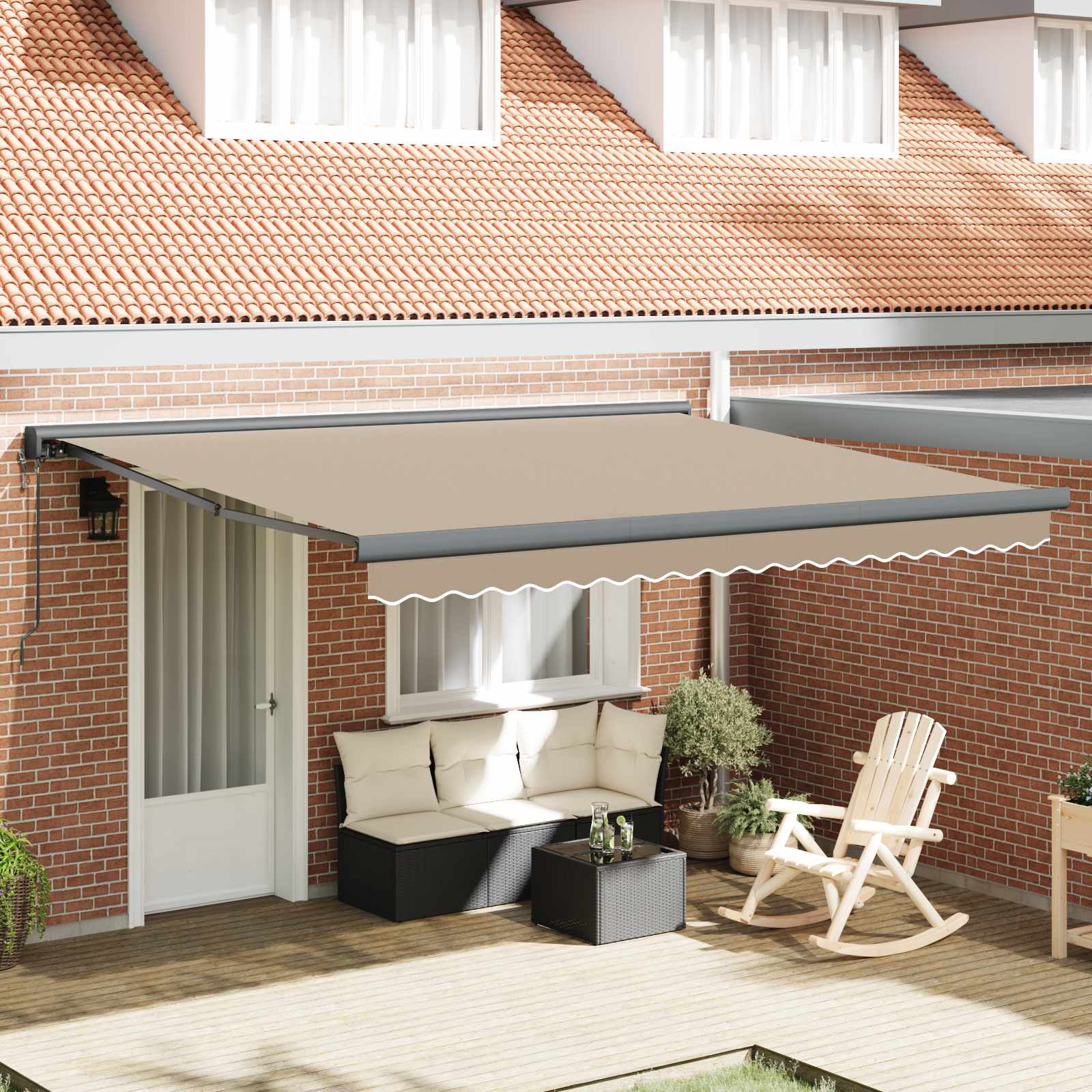 Tenda retrattile Beige 400 × 300 cm Tessuto e Metallo | homemem39