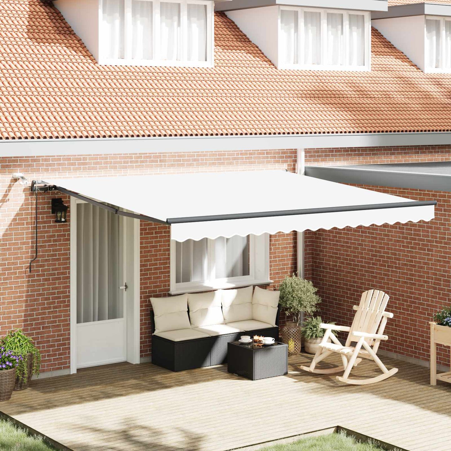 Tenda retrattile Bianco 400 × 300 cm Poliestere | homemem39