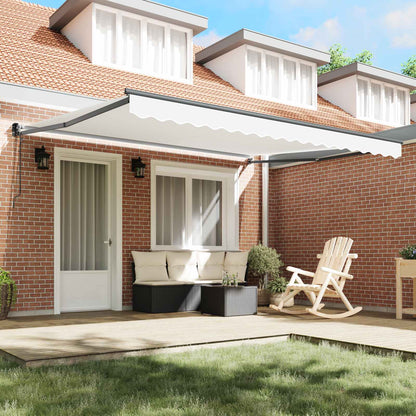 Tenda retrattile Bianco 400 × 300 cm Poliestere e Metallo | homemem39