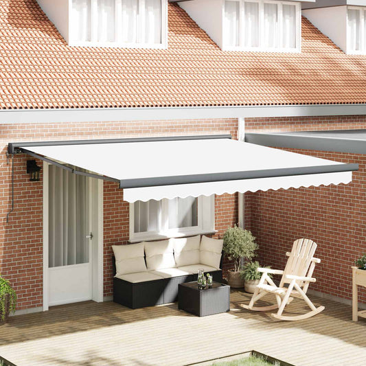 Tenda retrattile Bianco 400 × 300 cm Tessuto e Metallo | homemem39