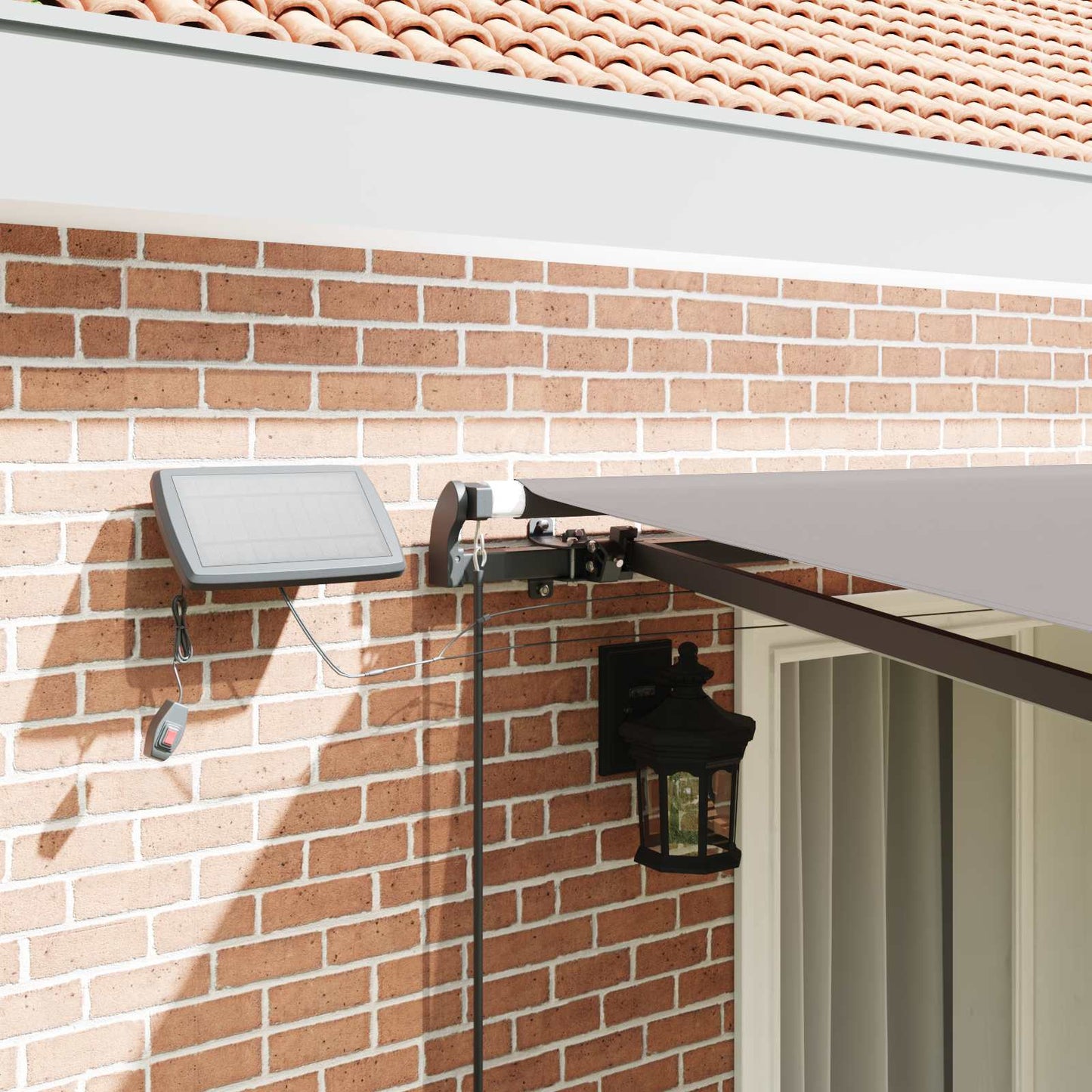 Tenda retrattile Grigio Chiaro 400 × 300 cm Tessuto e Alluminio | homemem39