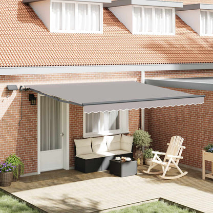 Tenda retrattile Grigio Chiaro 400 × 300 cm Tessuto e Alluminio | homemem39