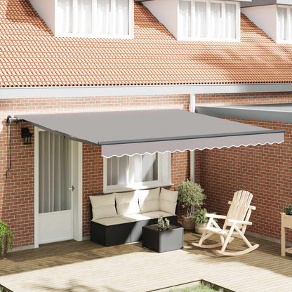 Tenda retrattile Grigio Chiaro 400 × 300 cm Tessuto e Alluminio | homemem39