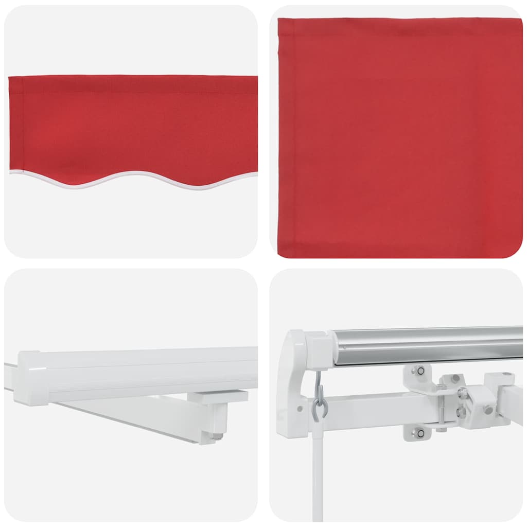 Tenda retrattile Rosso 400 × 300 cm Tessuto e Alluminio | homemem39