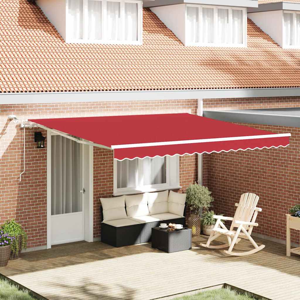 Tenda retrattile Rosso 400 × 300 cm Poliestere | homemem39