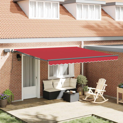 Tenda retrattile Rosso 400 × 300 cm Tessuto e Alluminio | homemem39