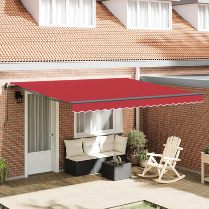 Tenda retrattile Rosso 400 × 300 cm Tessuto e Alluminio | homemem39
