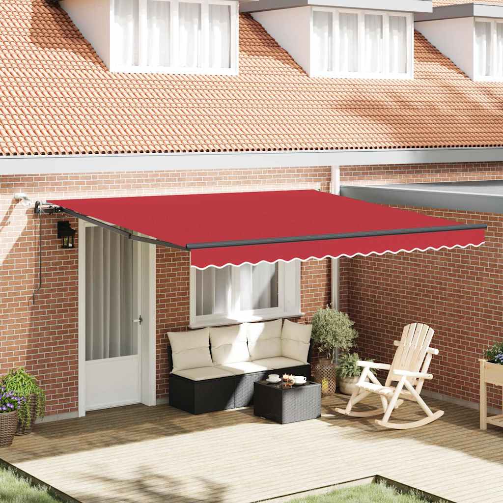 Tenda Retrattile con Rosso 400 × 300 cm Tessuto - homemem39
