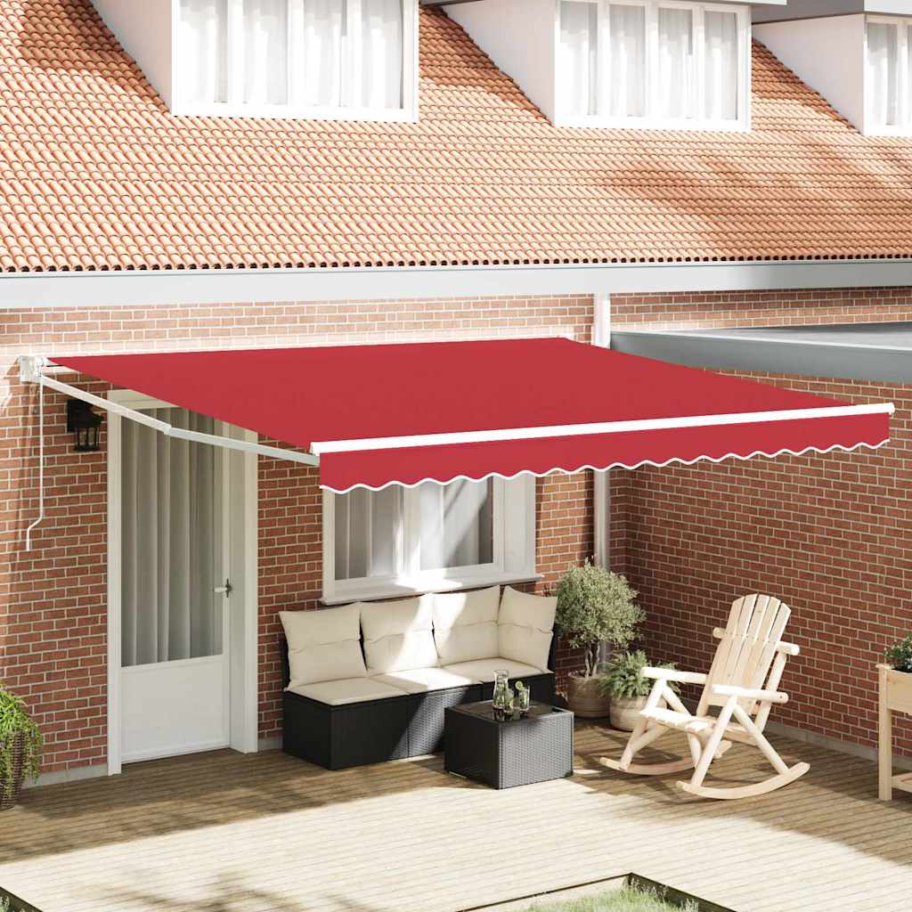 Tenda retrattile Rosso 400 × 300 cm Poliestere e Metallo | homemem39