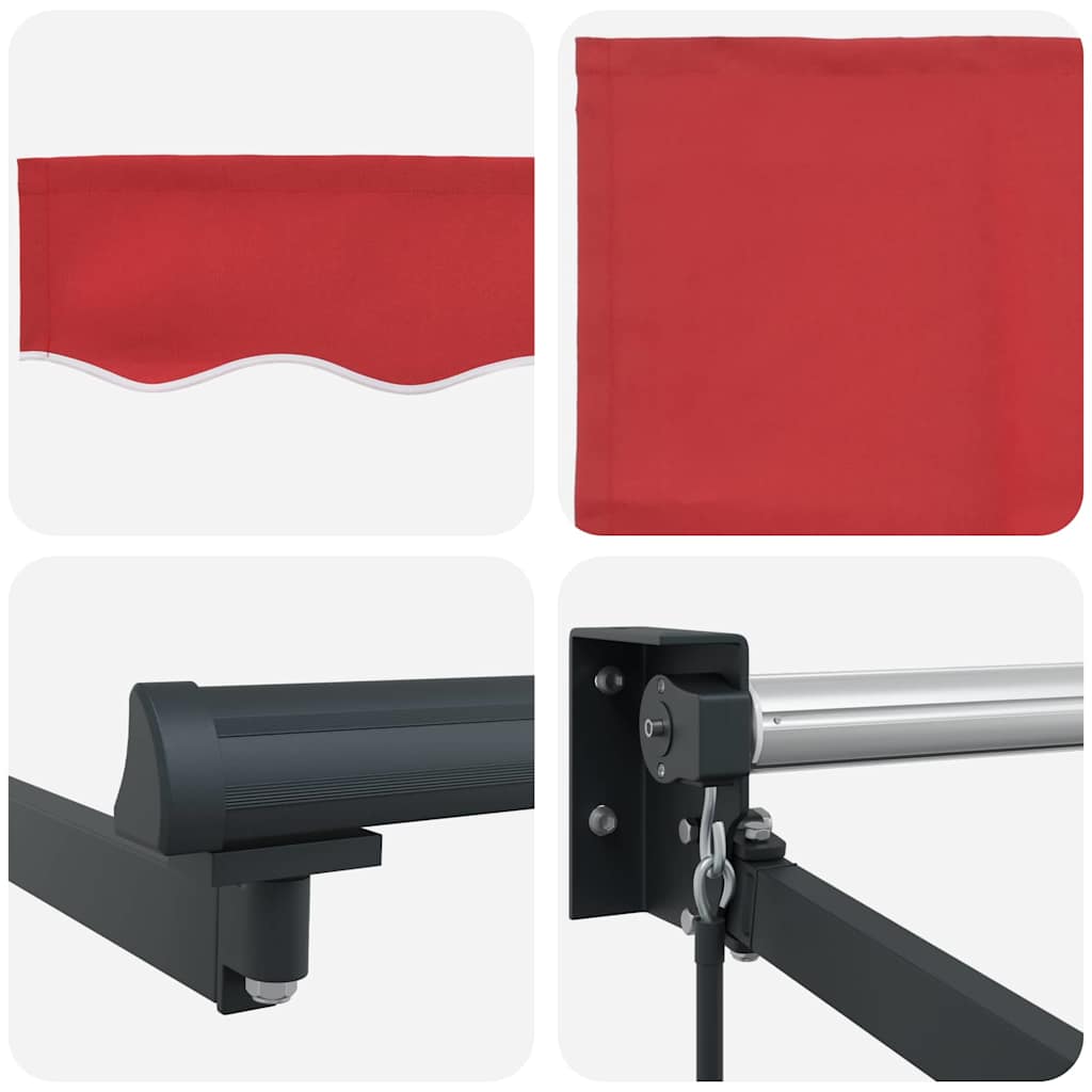Tenda retrattile Rosso 400 × 300 cm 100% Poliestere e Alluminio | homemem39