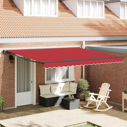 Tenda Retrattile Rosso 400 × 300 cm Poliestere e Metallo