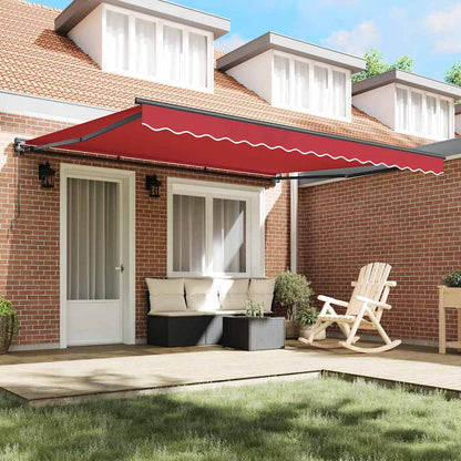 Tenda Retrattile Rosso 400 × 300 cm Poliestere e Metallo