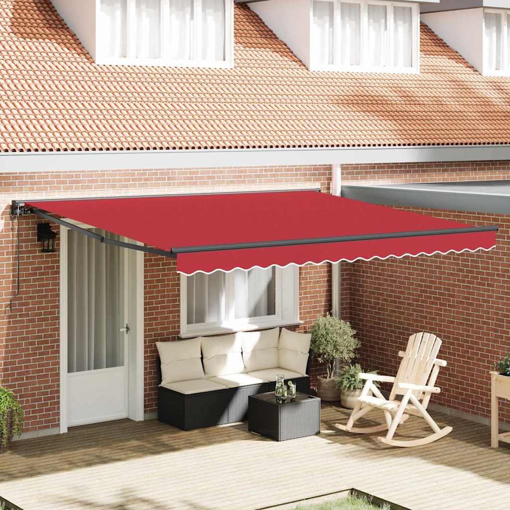 Tenda Retrattile Rosso 400 × 300 cm Poliestere e Metallo
