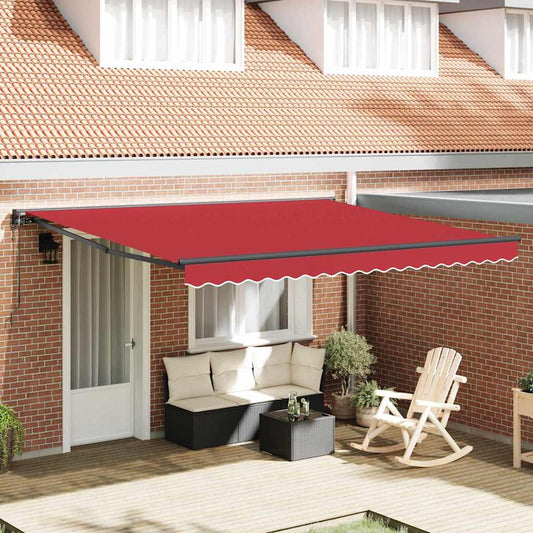 Tenda Retrattile Rosso 400 × 300 cm Poliestere e Metallo