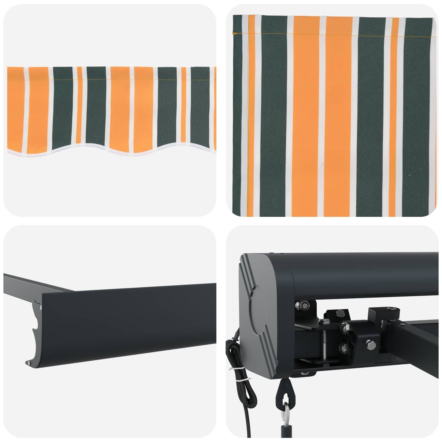 Tenda da Sole Verde e Giallo 400 x 300 x 165 cm