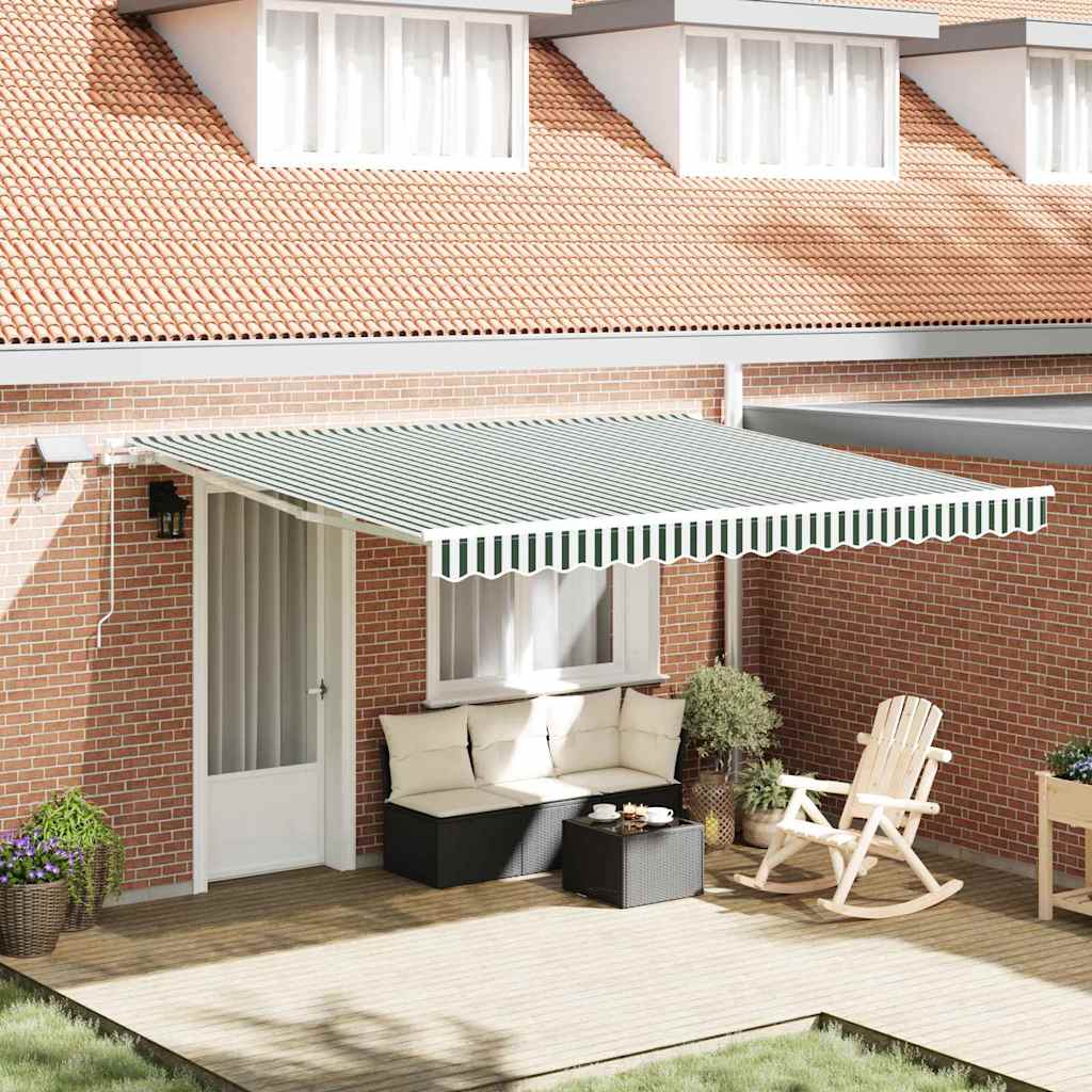 Tenda retrattile Verde e Bianco 400 × 300 cm | homemem39