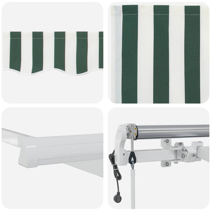 Tenda retrattile Verde e Bianco 400 × 300 cm | homemem39