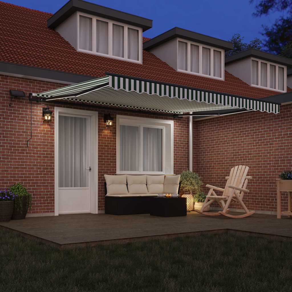 Tenda retrattile Verde e Bianco 400 × 300 cm | homemem39