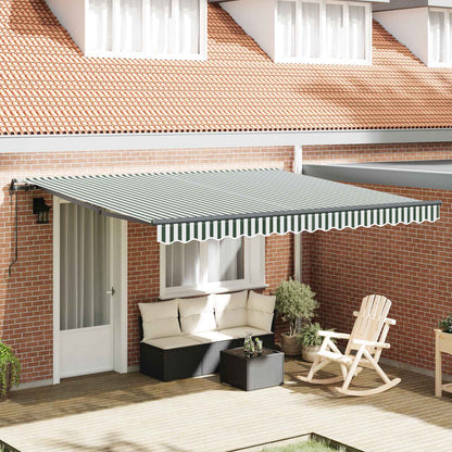 Tenda retrattile Verde e Bianco 400 × 300 cm | homemem39