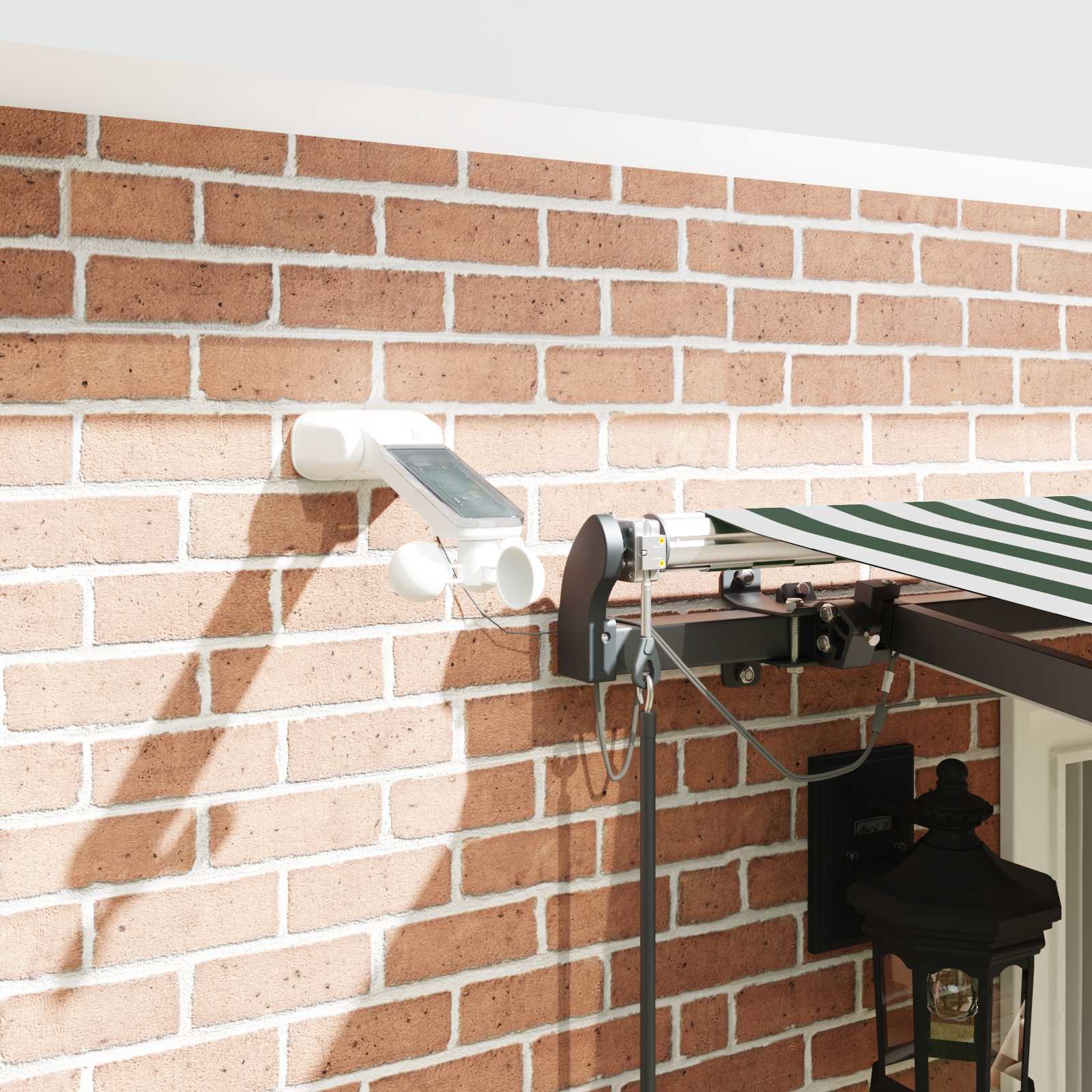 Tenda retrattile Verde e Bianco 400 × 300 cm Poliestere | homemem39