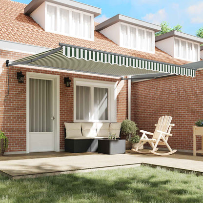 Tenda retrattile Verde e Bianco 400 × 300 cm | homemem39