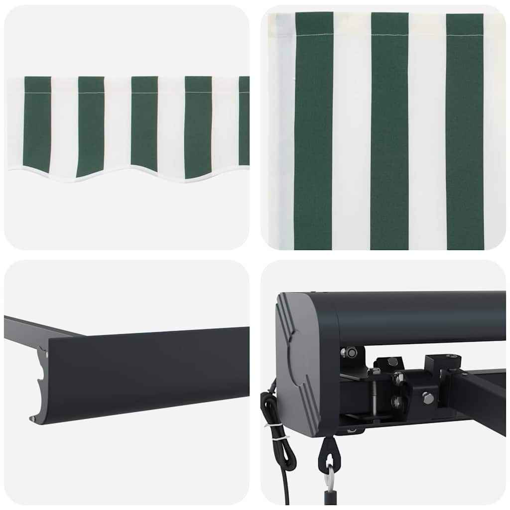 Tenda retrattile Verde e Bianco 400 x 300 x 165 cm | homemem39
