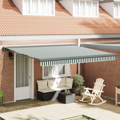 Tenda retrattile Verde e Bianco 400 x 300 x 165 cm | homemem39