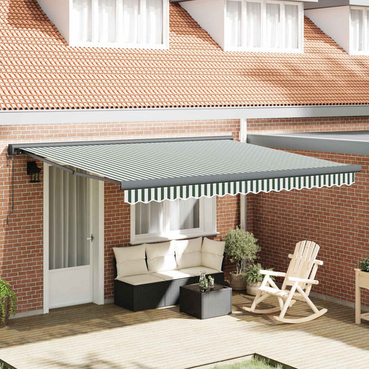 Tenda retrattile Verde e Bianco 400 x 300 x 165 cm | homemem39