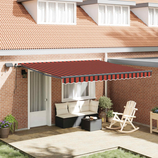 Tenda retrattile arancione e marrone 400 × 350 cm | homemem39