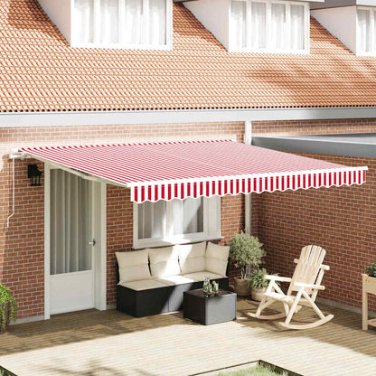 Tenda retrattile Rosso e Bianco 400 × 350 cm | homemem39
