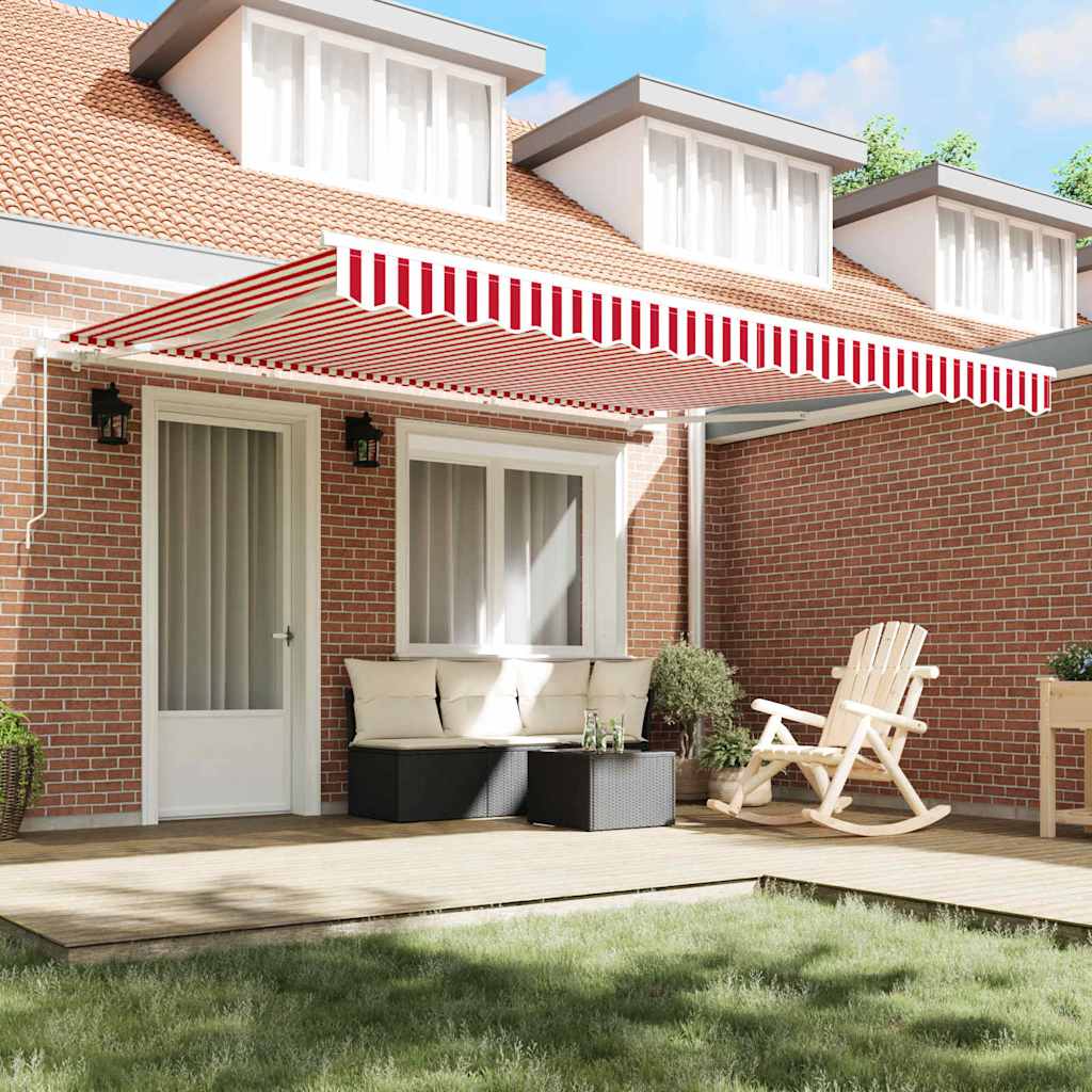 Tenda retrattile Rosso e Bianco 400 × 350 cm | homemem39