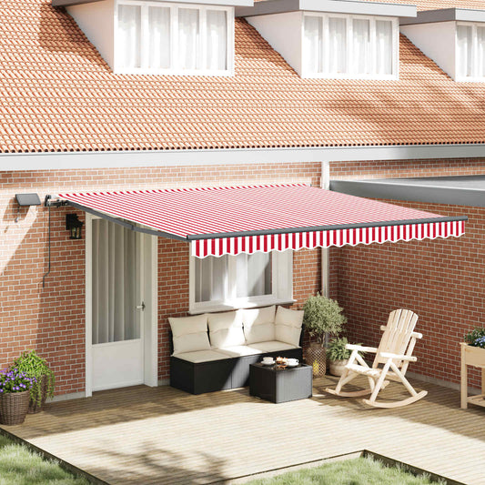 Tenda retrattile Rosso e Bianco 400 × 350 cm | homemem39