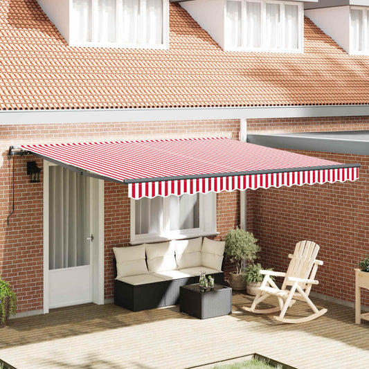 Tenda retrattile Rosso e Bianco 400 × 350 cm | homemem39