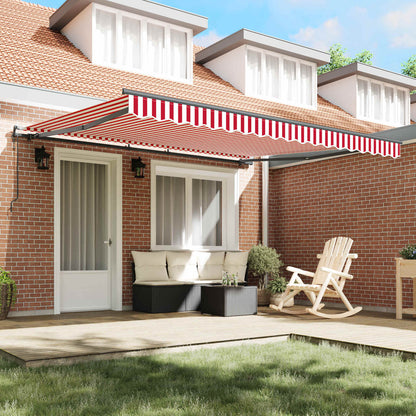 Tenda retrattile Rosso e Bianco 400 × 350 cm | homemem39