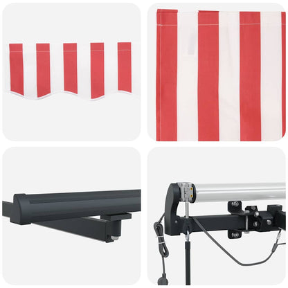 Tenda retrattile Rosso e Bianco 400 × 350 cm Poliestere | homemem39