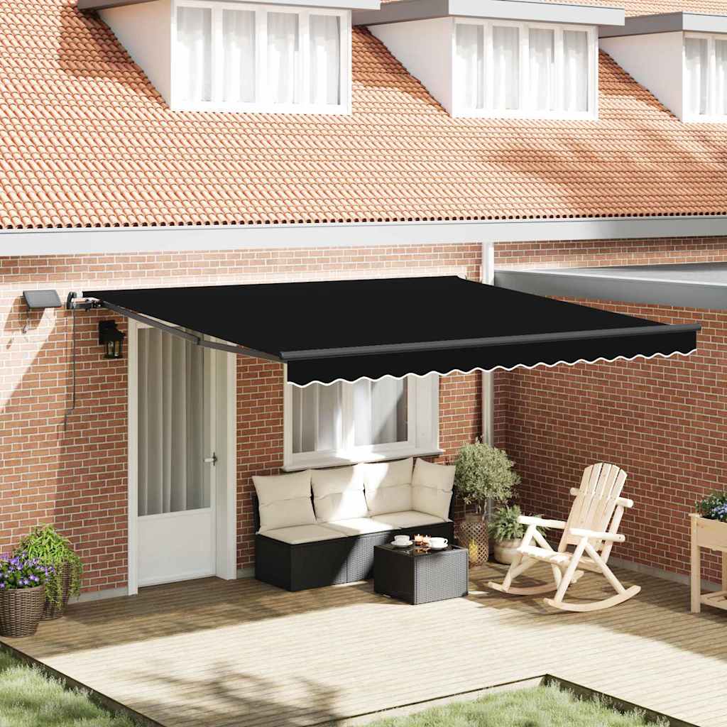 Tenda Retrattile Nero 400 × 350 cm Tessuto - homemem39