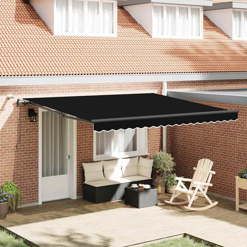 Tenda Retrattile con Nero 400 × 350 cm Tessuto - homemem39