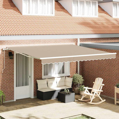 Tenda retrattile Beige 400 × 350 cm Tessuto e Alluminio | homemem39