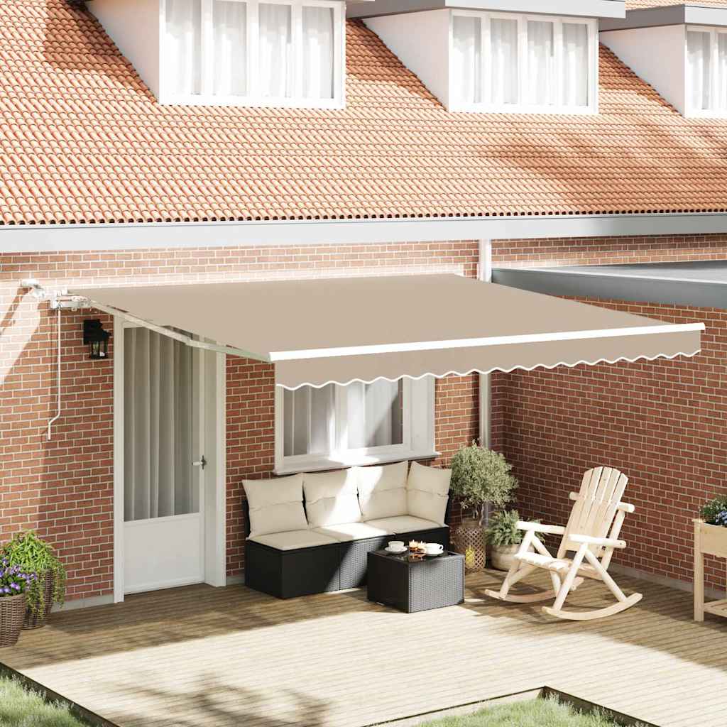 Tenda retrattile Beige 400 × 350 cm Poliestere | homemem39