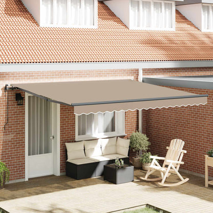Tenda retrattile Beige 400 × 350 cm Tessuto e Alluminio | homemem39