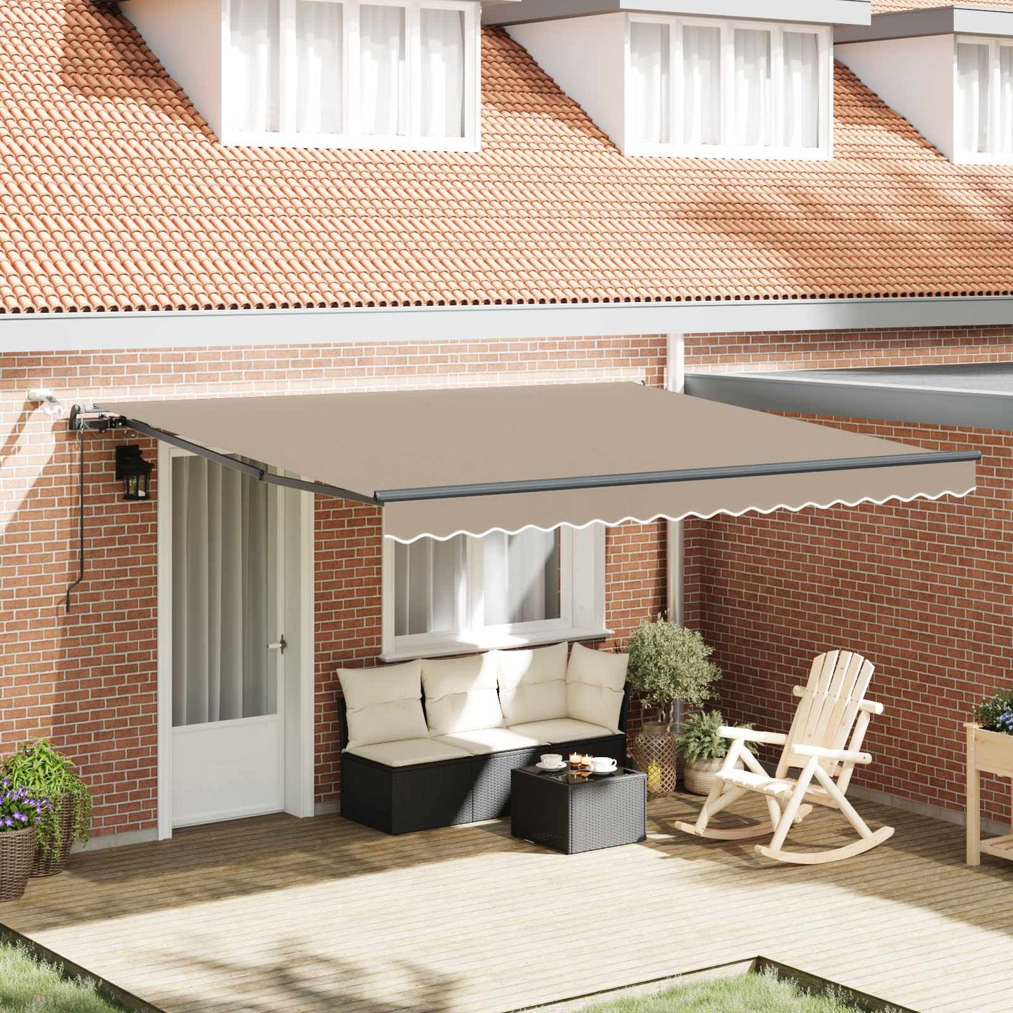 Tenda retrattile Beige 400 × 350 cm Poliestere | homemem39