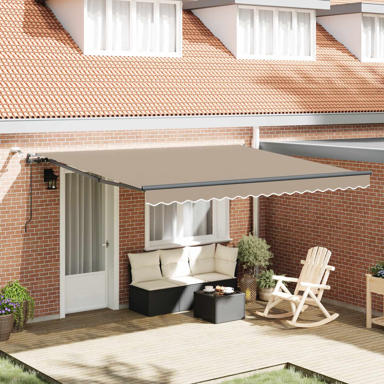 Tenda retrattile Beige 400 × 350 cm Poliestere | homemem39