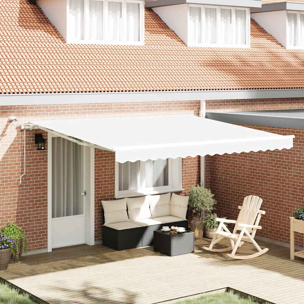 Tenda retrattile Bianco 400 × 350 cm Poliestere | homemem39