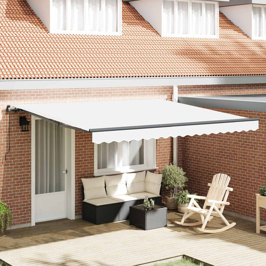 Tenda retrattile Bianco 400 × 350 cm Poliestere e Alluminio | homemem39
