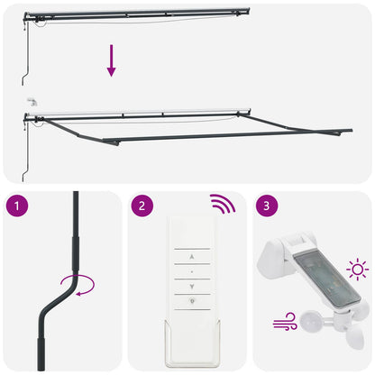 Tessuto per Tenda con Bianco 400 × 350 cm Poliestere