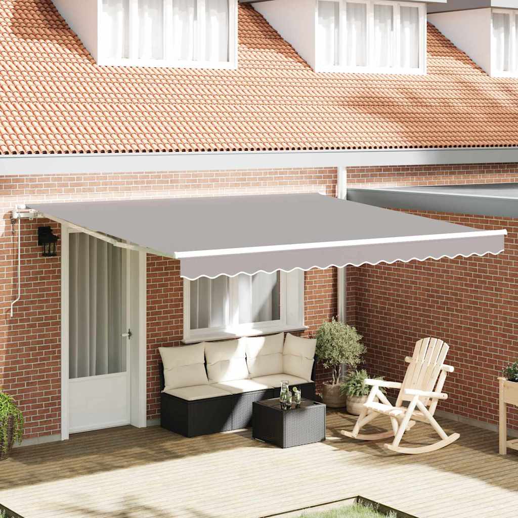 Tenda retrattile Grigio Chiaro 400 × 350 cm Tessuto e Alluminio | homemem39