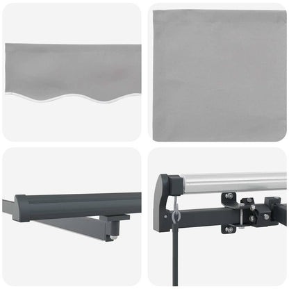 Tenda retrattile Grigio Chiaro 400 × 350 cm Tessuto e Alluminio | homemem39