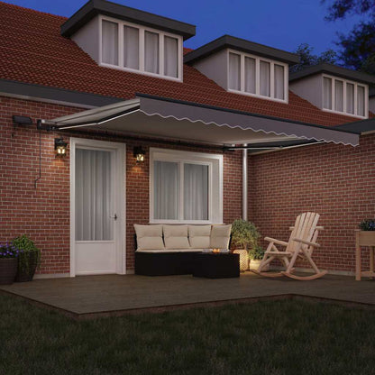 Tenda retrattile Grigio Chiaro 400 × 350 cm Tessuto e Alluminio | homemem39
